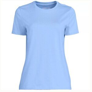 Lands' End Women's Classic Crewneck T‑Shirt in Light Blue, Large Tall